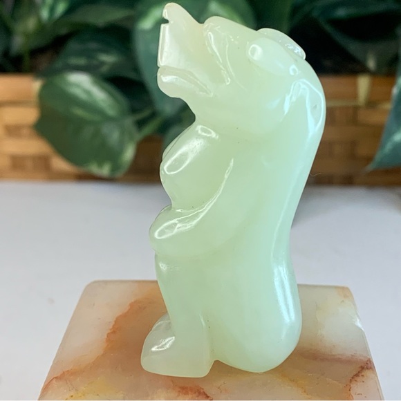 Chinese Jade Foo Dog Dragon Figurine Carved Mythical Beast Auspicious Animal 2.5 - Picture 10 of 16